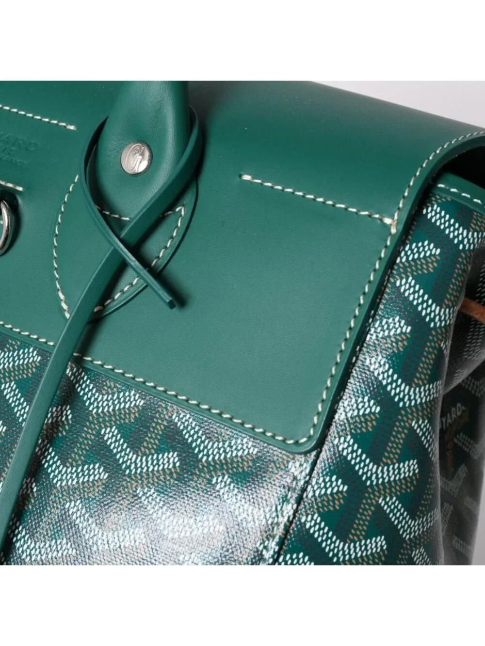 Goyard Alpine MM Backpack Canvas Green Silver